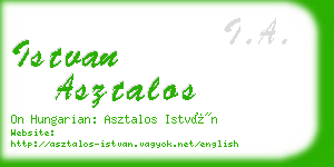 istvan asztalos business card